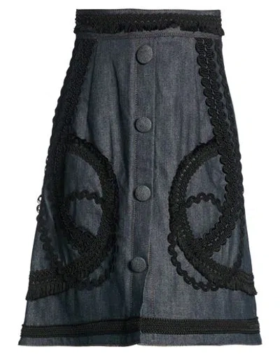 Dolce & Gabbana Woman Denim Skirt Blue Size 0 Cotton, Polyethylene In Gray