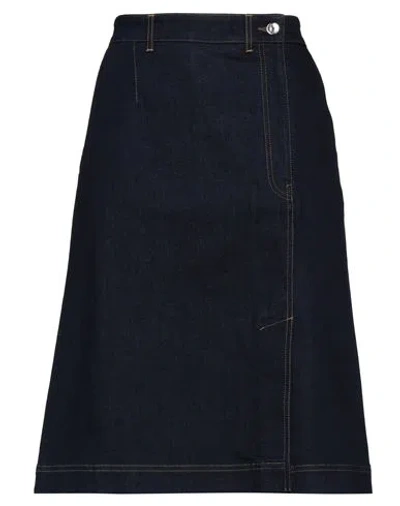 Dolce & Gabbana Woman Denim Skirt Blue Size 2 Cotton, Elastane, Zamak, Calfskin