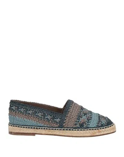 Dolce & Gabbana Woman Espadrilles Azure Size 8 Leather In Blue