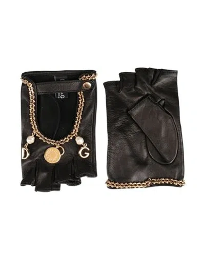 Dolce & Gabbana Woman Gloves Black Size 10 Lambskin