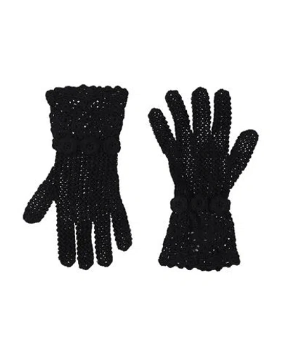 Dolce & Gabbana Woman Gloves Black Size L Cotton