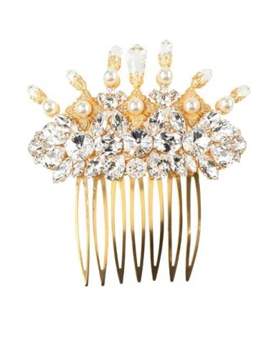 Dolce & Gabbana Woman Hair Accessory Gold Size - Brass, Crystal