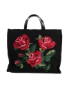 Dolce & Gabbana Large Patterned Tote Bag In Black