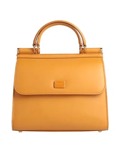 Dolce & Gabbana Woman Handbag Marigold Size - Calfskin In Yellow