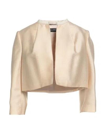 Dolce & Gabbana Woman Jacket Beige Size 8 Acetate, Cotton, Nylon In Neutral