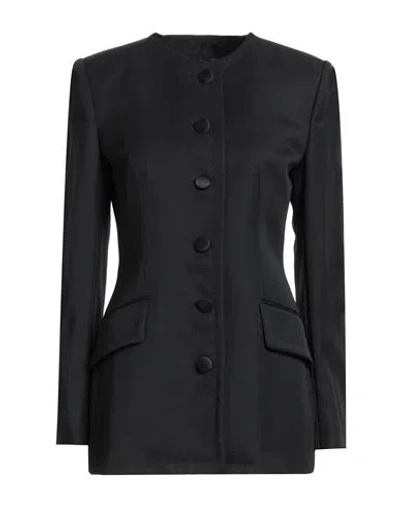 DOLCE & GABBANA DOLCE & GABBANA WOMAN JACKET BLACK SIZE 14 POLYESTER, VIRGIN WOOL