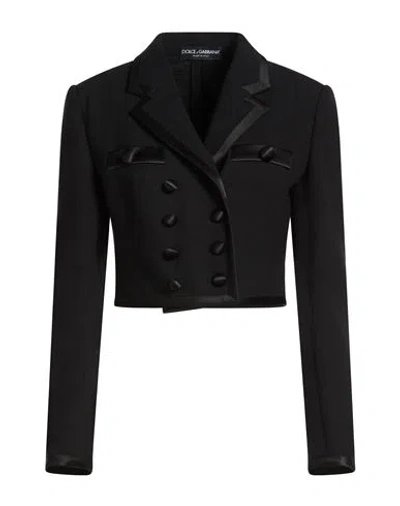 Dolce & Gabbana Woman Jacket Black Size 6 Virgin Wool, Silk, Polyester, Polyamide, Elastane