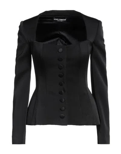 Dolce & Gabbana Woman Jacket Black Size 8 Acetate, Polyamide, Elastane
