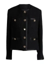 Dolce & Gabbana Woman Jacket Black Size 8 Virgin Wool, Silk, Polyamide, Polyester In Black