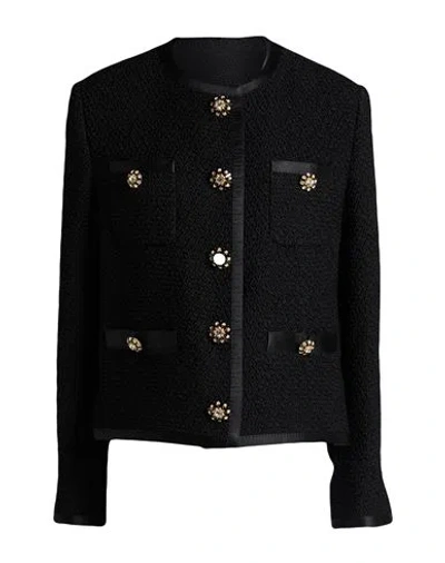 Dolce & Gabbana Woman Jacket Black Size 8 Virgin Wool, Silk, Polyamide, Polyester