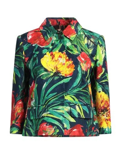 DOLCE & GABBANA DOLCE & GABBANA WOMAN JACKET GREEN SIZE 6 VISCOSE, COTTON