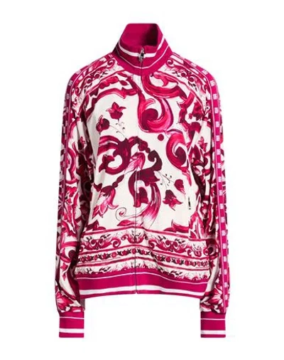 Dolce & Gabbana Woman Jacket Magenta Size 12 Viscose, Elastane In Pink