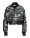 Dolce & Gabbana Woman Jacket Military Green Size 12 Polyester, Polyamide In Gray