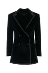 Dolce & Gabbana Double Breasted Velvet Blazer In Multicolor