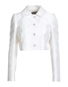 Dolce & Gabbana Short Jacquard Jacket With All-over Dg Logo In White