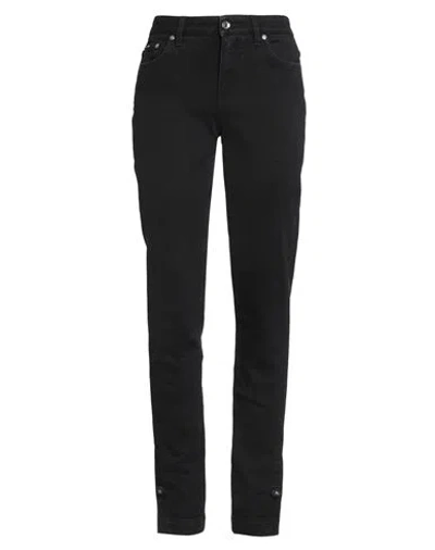 DOLCE & GABBANA DOLCE & GABBANA WOMAN JEANS BLACK SIZE 10 COTTON, ELASTANE