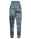Dolce & Gabbana Blue Graphic Print Tapered Denim Jeans In Blue