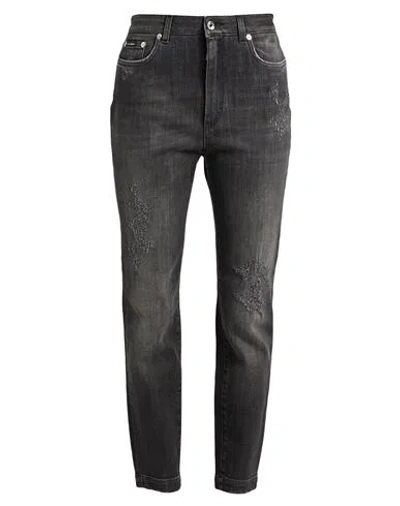Dolce & Gabbana Woman Jeans Charcoal Size 10 Cotton, Elastane