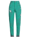 Dolce & Gabbana Woman Jeans Green Size 10 Cotton, Elastane In Green