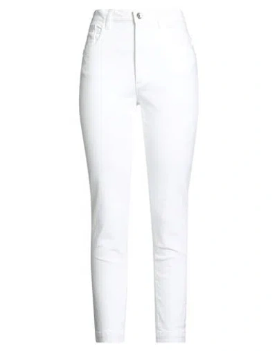 Dolce & Gabbana Woman Jeans White Size 14 Cotton, Elastane, Cow Leather