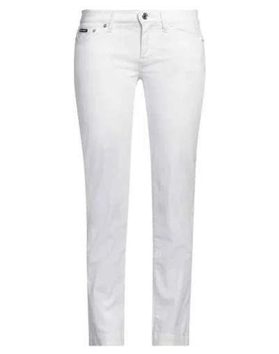Dolce & Gabbana Woman Jeans White Size 8 Cotton, Elastane