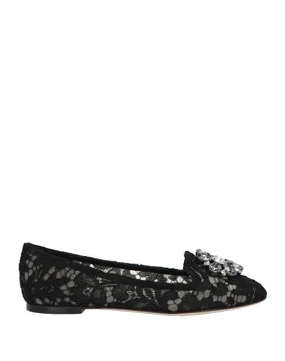 Dolce & Gabbana Woman Loafers Black Size 7 Textile Fibers