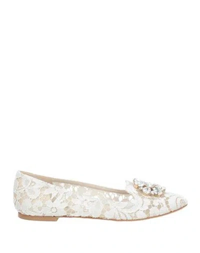 Dolce & Gabbana Woman Loafers White Size 5.5 Textile Fibers In White