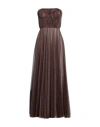 Dolce & Gabbana Woman Maxi Dress Bronze Size 10 Metallic Polyester, Polyester In Yellow