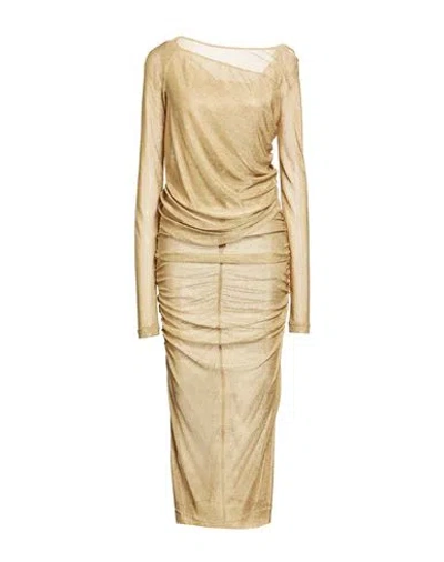 Dolce & Gabbana Woman Maxi Dress Gold Size 6 Viscose, Polyester