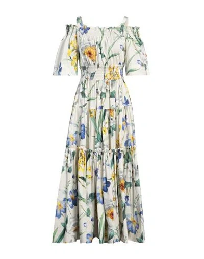 Dolce & Gabbana Woman Maxi Dress Ivory Size M Cotton In White