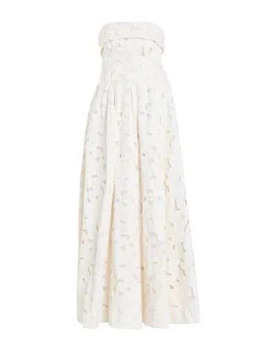 Dolce & Gabbana Woman Maxi Dress Off White Size 12 Cotton, Polyester