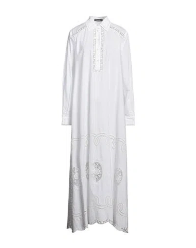 Dolce & Gabbana Woman Maxi Dress White Size 12 Cotton, Polyester