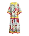 Dolce & Gabbana Garden-print Cotton-poplin Maxi Dress In Yellow