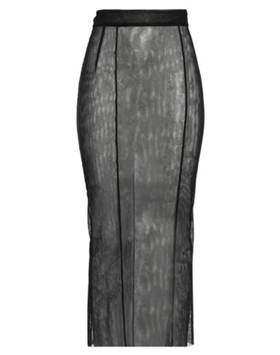 Dolce & Gabbana Woman Maxi Skirt Black Size 8 Cotton, Polyamide, Elastane