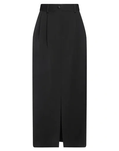 Dolce & Gabbana Woman Maxi Skirt Black Size 6 Virgin Wool, Silk, Polyester