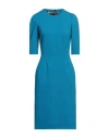 Dolce & Gabbana Woman Midi Dress Azure Size 2 Virgin Wool, Polyamide, Elastane In Blue