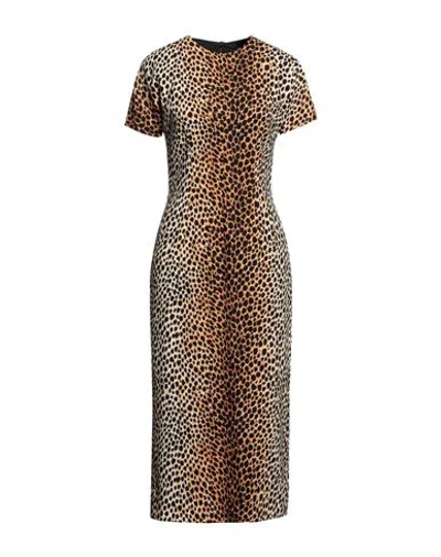 Dolce & Gabbana Woman Midi Dress Beige Size 6 Silk, Elastane