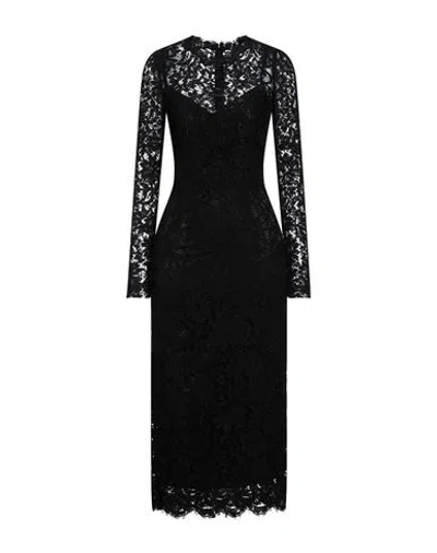 Dolce & Gabbana Woman Midi Dress Black Size 0 Cotton, Viscose, Nylon