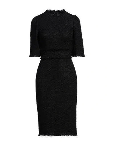 Dolce & Gabbana Woman Midi Dress Black Size 0 Polyamide, Wool, Cotton, Acrylic, Viscose
