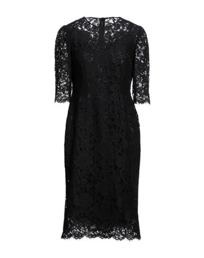Dolce & Gabbana Woman Midi Dress Black Size 0 Viscose, Cotton, Polyamide