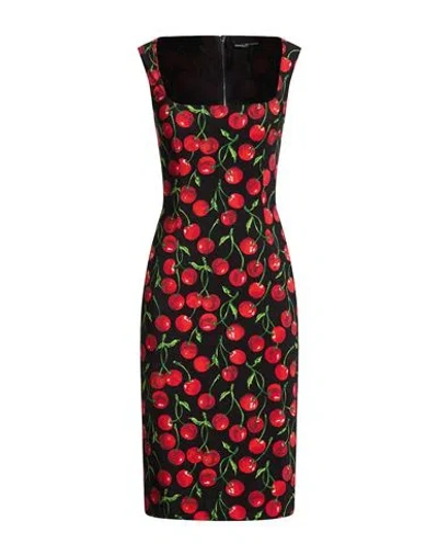 Dolce & Gabbana Woman Midi Dress Black Size 10 Polyamide, Elastane
