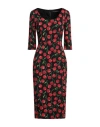 Dolce & Gabbana Cherry Print Stretch Silk Sheath Dress In Black