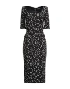 Dolce & Gabbana Woman Midi Dress Black Size 10 Viscose, Elastane In Black