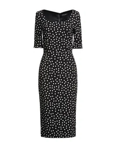 Dolce & Gabbana Woman Midi Dress Black Size 10 Viscose, Elastane