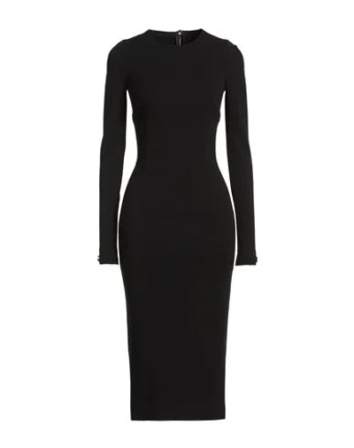 Dolce & Gabbana Woman Midi Dress Black Size 12 Viscose, Polyamide, Elastane