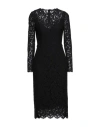 Dolce & Gabbana Midi Dress In Floral Chantilly Lace In Black