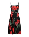 Dolce & Gabbana Woman Midi Dress Black Size 4 Silk, Elastane, Polyester In Black