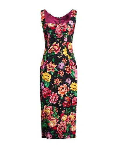 Dolce & Gabbana Woman Midi Dress Black Size 6 Viscose, Elastane