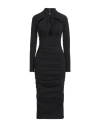 Dolce & Gabbana Woman Midi Dress Black Size 6 Viscose, Polyamide, Elastane In Black