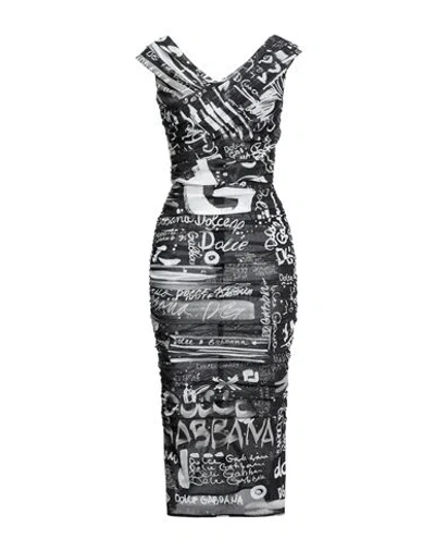 Dolce & Gabbana Woman Midi Dress Black Size 8 Polyamide, Elastane